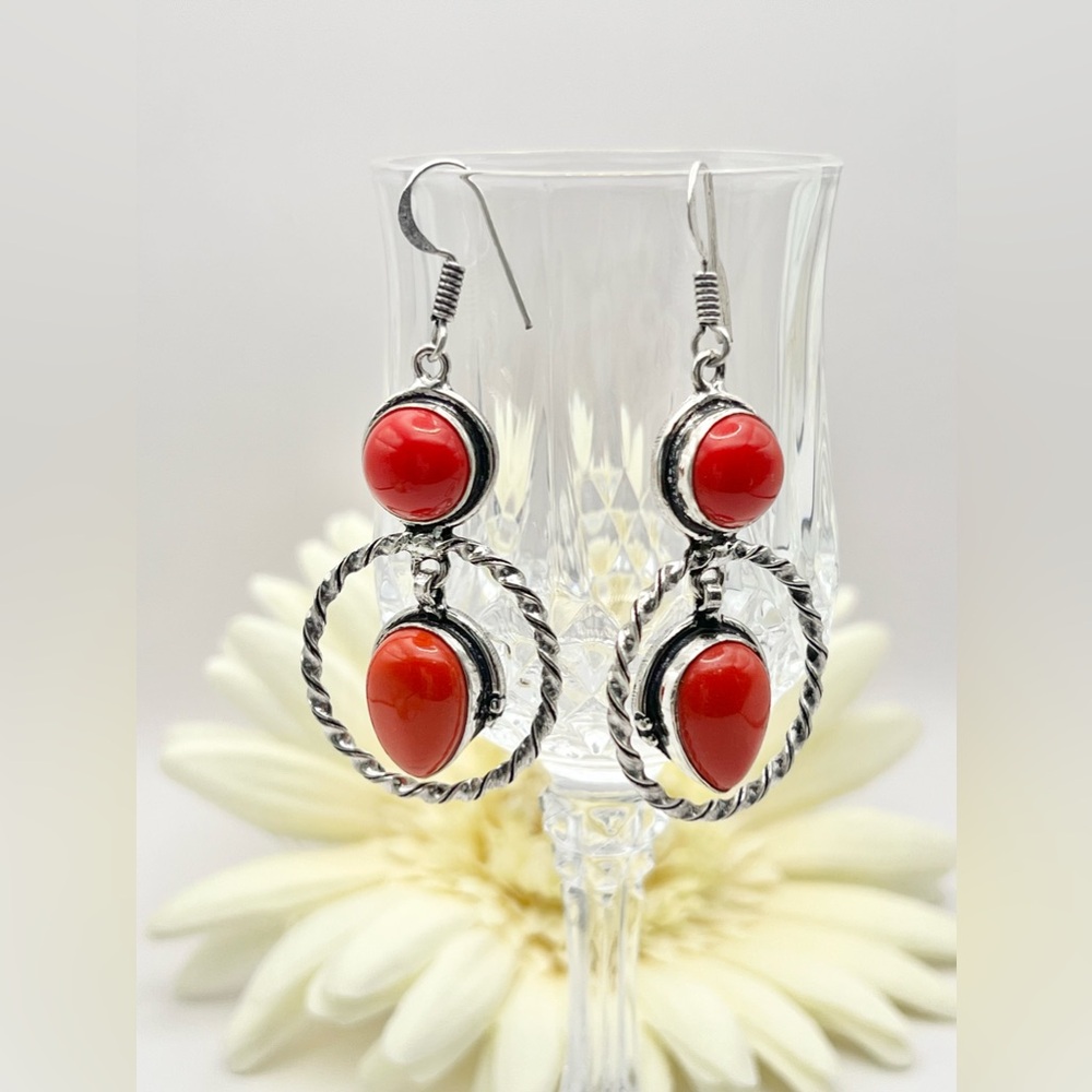 CORAL EARRINGS - Picture 10 of 14